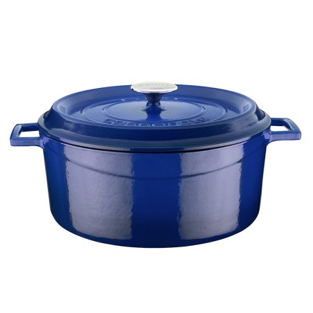 Casserole naczynie okrągłe 6,7 l, Ø28 cm, emaliowane żeliwo niebieskie