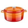 Casserole naczynie okrągłe 6,7 l, Ø28 cm, emaliowane żeliwo pomarańczowe