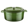 Casserole naczynie okrągłe 6,7 l, Ø28 cm, emaliowane żeliwo zielone