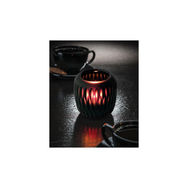 Lampa black Mistic Amber Votive 10,5x10,5 cm Hollowick