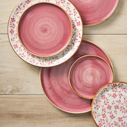 CRAFT RASPBERRY Steelite  różowy talerz z wysokim rantem 28,5 cm sztaplowany